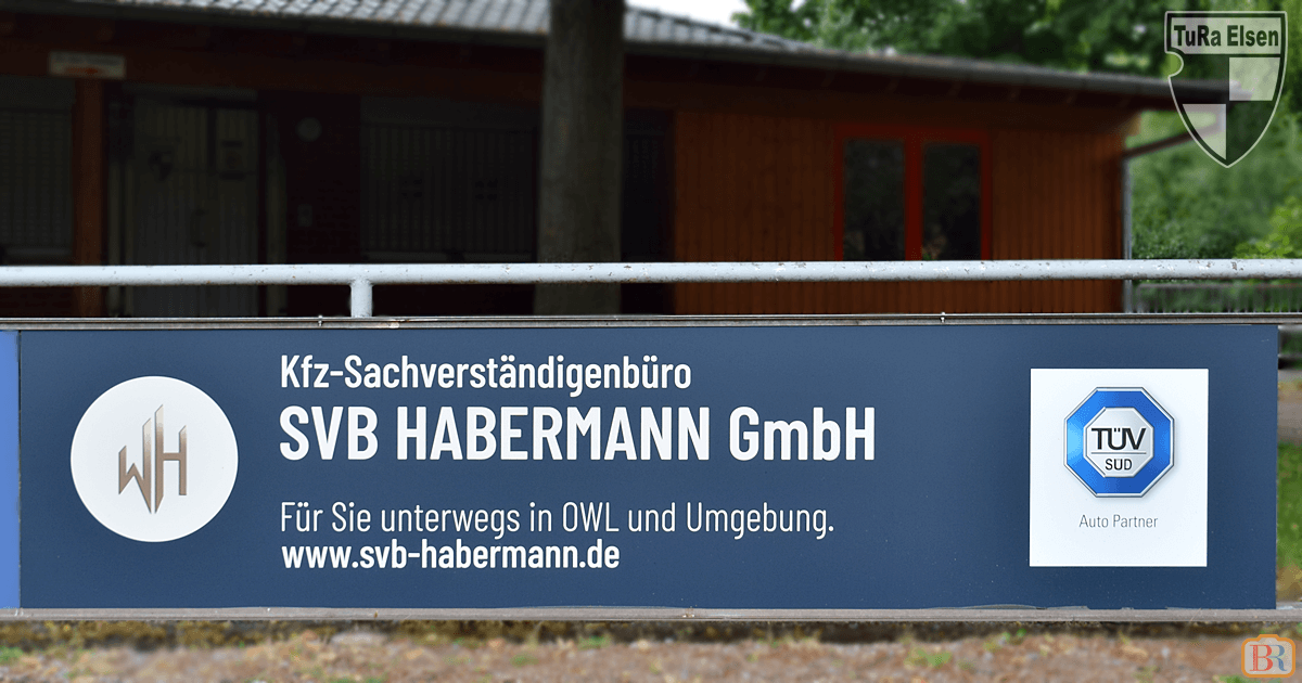 SVB Habermann Werbebande im Elsener Dreizehnlinden Stadion